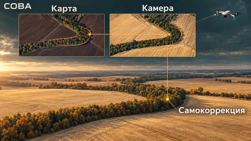 Систему навигации дронов «СОВА» испытали с устаревшей картой местности